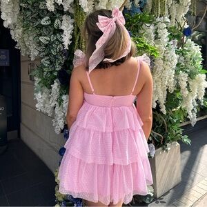 Arabela ruffle mini dress in light pink